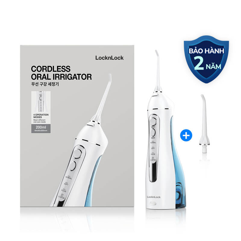 Máy Tăm Nước Không Dây LocknLock Cordless Oral Irrigator, 200ml - Màu Xanh Da Trời - ENR156BLU, , large image number null